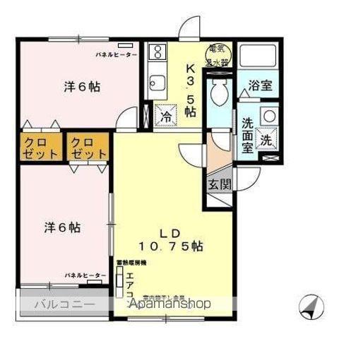 グランドールG Ⅱ(2LDK/3階)の間取り写真