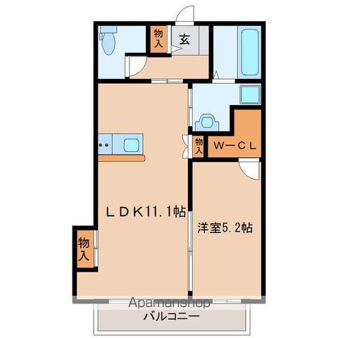 豊新AVENUEⅢ(1LDK/2階)の間取り写真