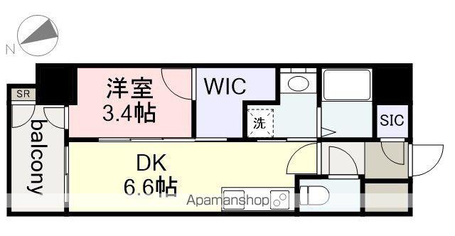 エステムコート名古屋新栄Ⅳネスト(1DK/14階)の間取り写真