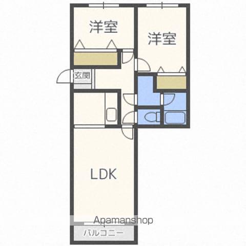 KDマンション1(2LDK/1階)の間取り写真