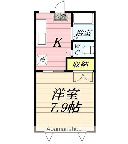 エスポワールⅠ(1K/1階)の間取り写真