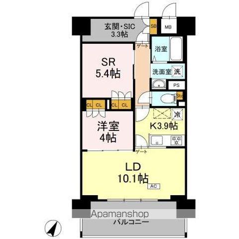 リーラ横浜川和町(1LDK/9階)の間取り写真