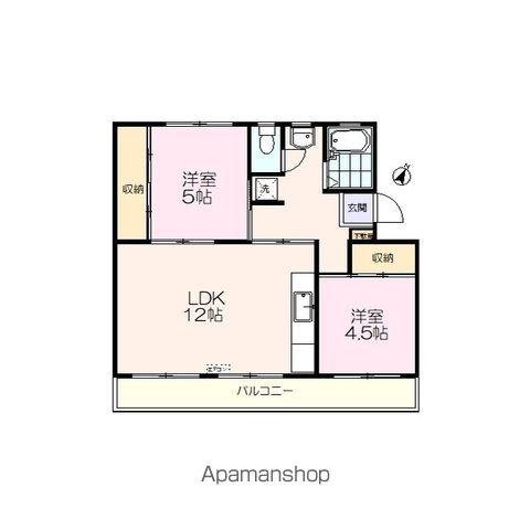 伊草団地 7号棟(2LDK/1階)の間取り写真