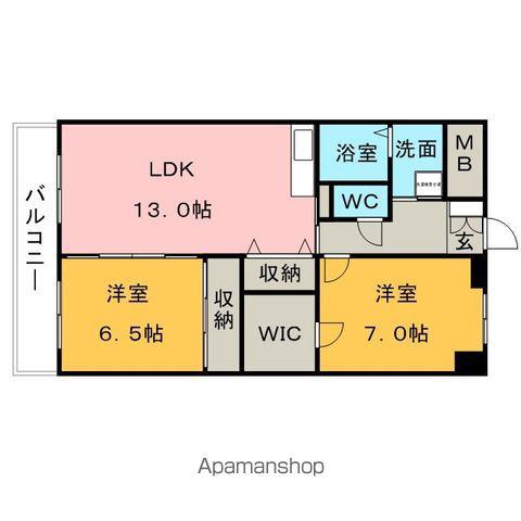 グリーンキャッスル(2LDK/1階)の間取り写真