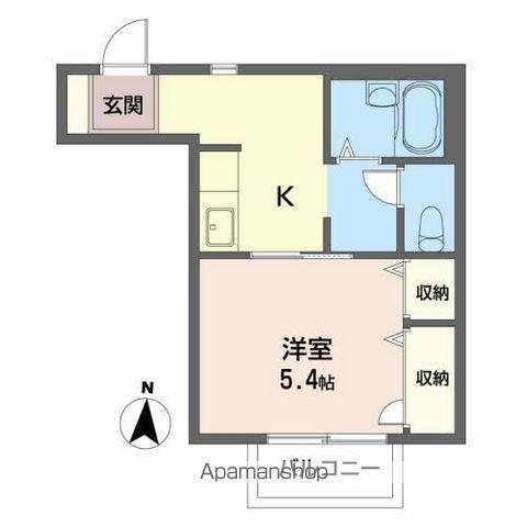 フレグランス麻植Ⅱ(1K/2階)の間取り写真