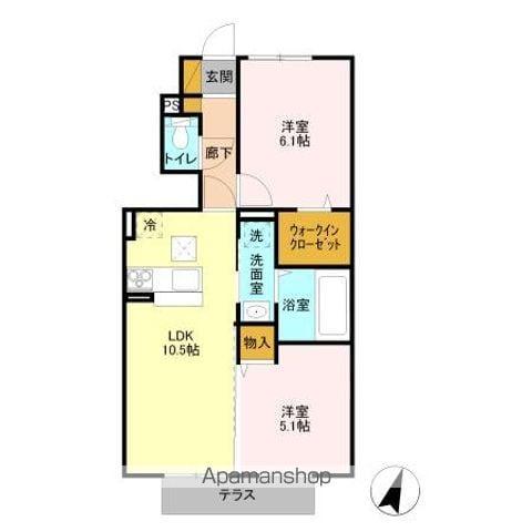 ラ プリマさくら坂(2LDK/1階)の間取り写真