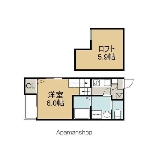 モンドグロッソ矢田(1K/2階)の間取り写真