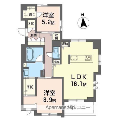 クオリスタ松陰神社(2LDK/2階)の間取り写真