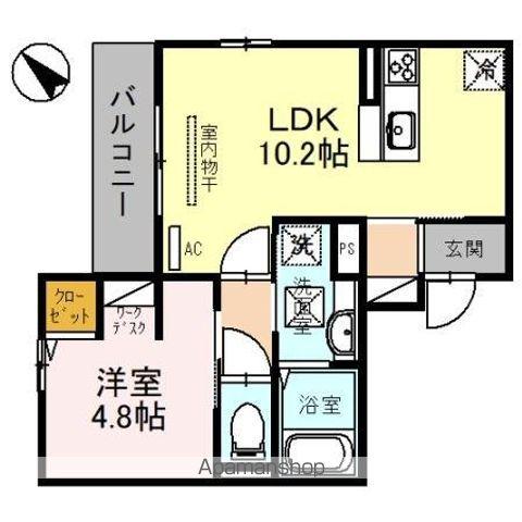 ブラン・キューブ(1LDK/1階)の間取り写真