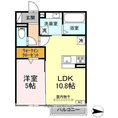 DROOM 鵜沼三ツ池町(1LDK/2階)の間取り写真