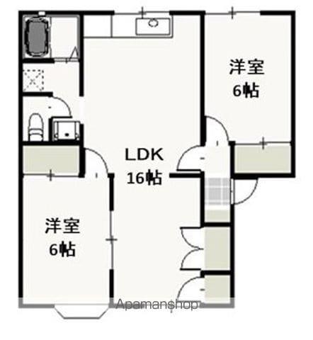 ベルエポックKA(2LDK/1階)の間取り写真