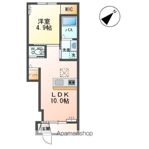 ラ・カンパニュラⅠ(1LDK/1階)の間取り写真