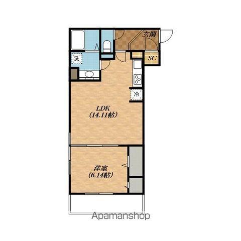 LA VILLA五個荘 A棟(1LDK/3階)の間取り写真