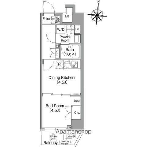 コンフォリア・リヴ木場イーストⅡ(1DK/5階)の間取り写真