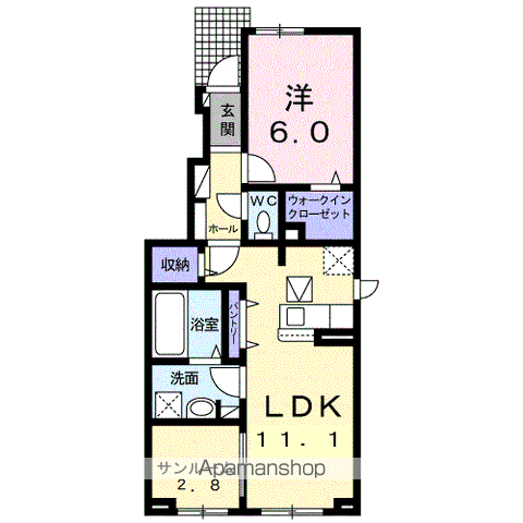 ハーモニック コートⅠ(1LDK/1階)の間取り写真