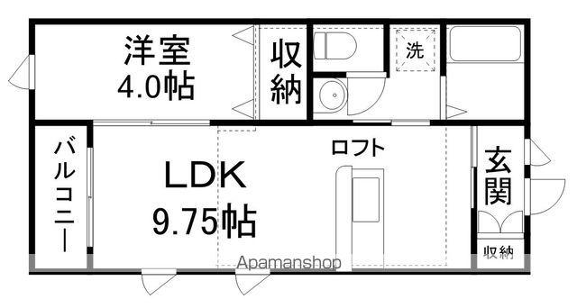 しぇとわⅡ(1LDK/2階)の間取り写真