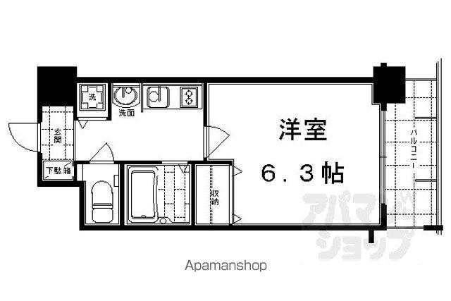 プレサンス京都四条堀川(1K/7階)の間取り写真
