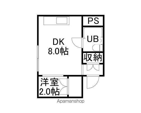 ノース18(1K/2階)の間取り写真