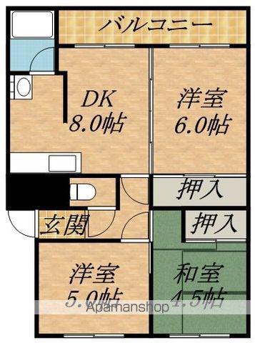 CUBLE(3DK/3階)の間取り写真