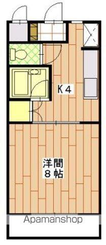 マンションレイクビュー(1DK/1階)の間取り写真