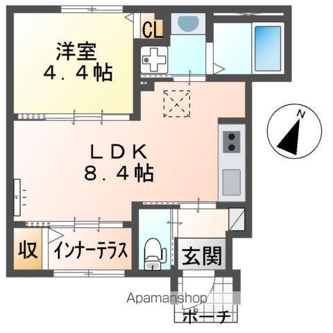 スターテラスⅡ中野東(1LDK/1階)の間取り写真