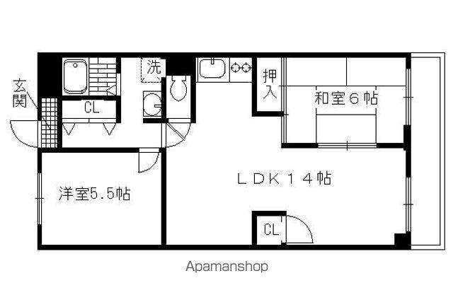 エクセル丹波橋(2LDK/5階)の間取り写真
