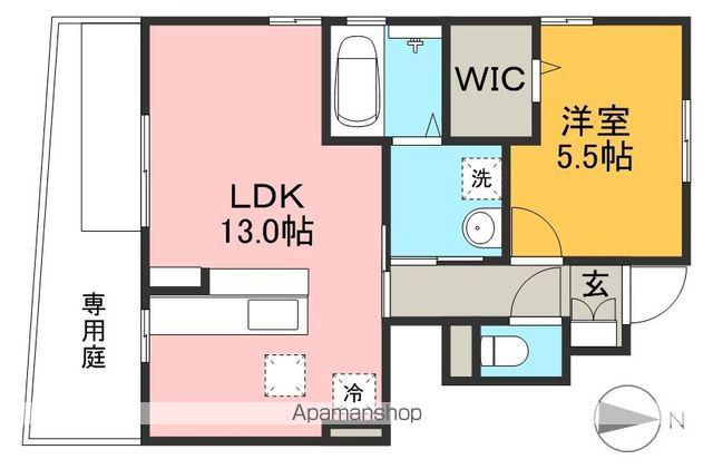 シャンボール B棟(1LDK/1階)の間取り写真