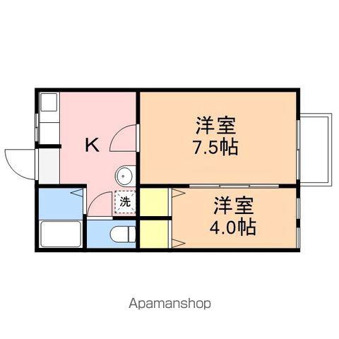 エクセレントC(2K/2階)の間取り写真