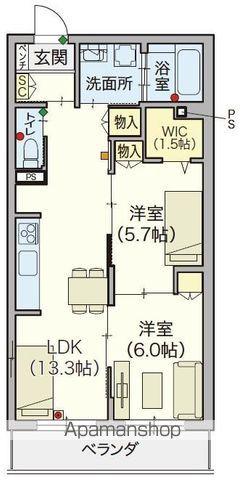 ヘーベルVILLAGE春日(2LDK/2階)の間取り写真