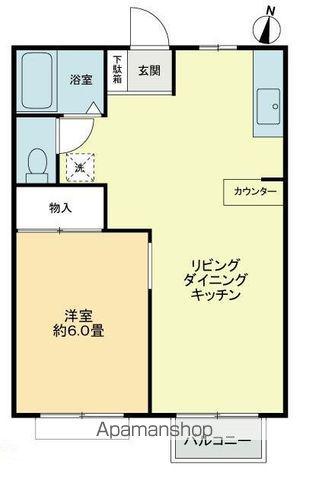 フォブールホロニック B棟(1LDK/1階)の間取り写真