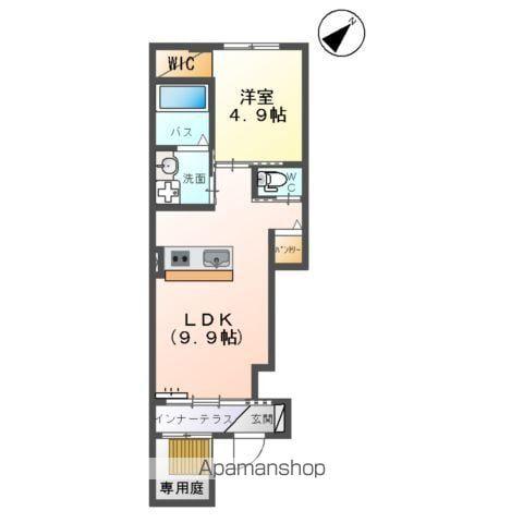 テクノガーデン(1LDK/1階)の間取り写真