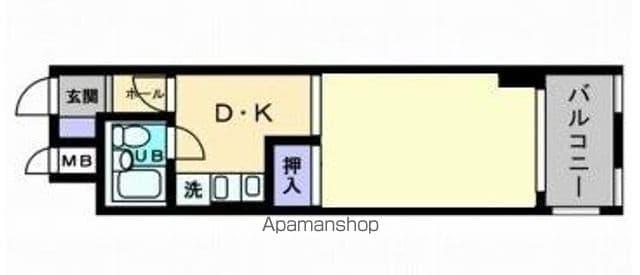 アルファエステート扇町(1DK/3階)の間取り写真