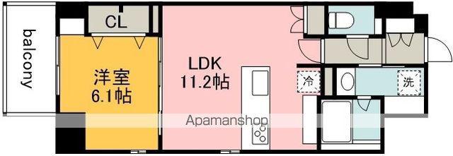 プロシード府中宮西(1LDK/6階)の間取り写真