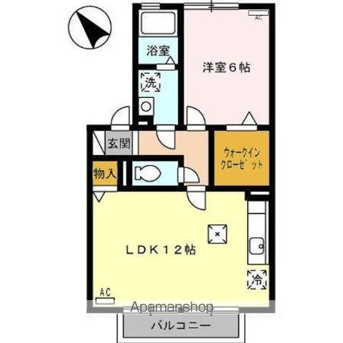 カメリアⅠ(1LDK/1階)の間取り写真