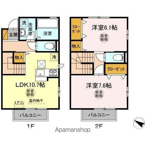 SANTORINI II(2LDK/1階)の間取り写真