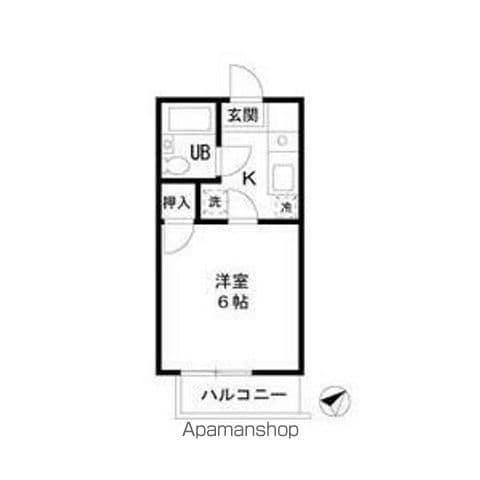 第2パープルハウス(1K/2階)の間取り写真