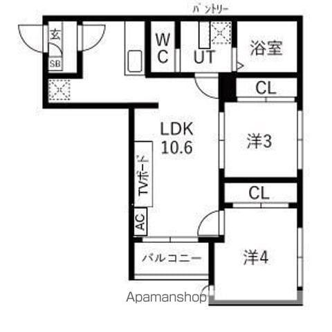 TIDY大江(2LDK/1階)の間取り写真