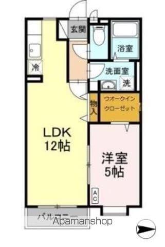 ボヌール(1LDK/1階)の間取り写真