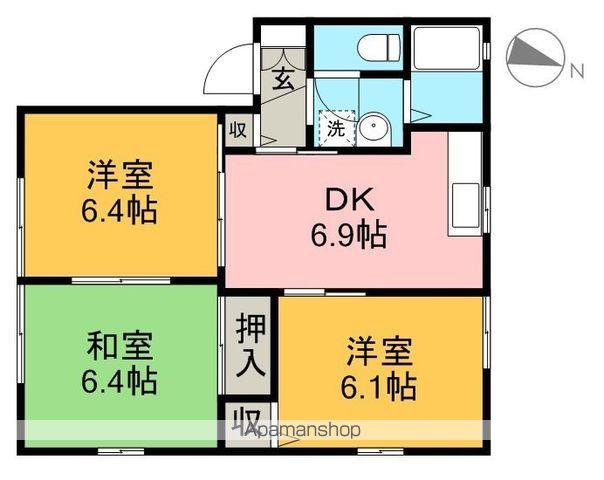サンマリノ A棟(3DK/2階)の間取り写真