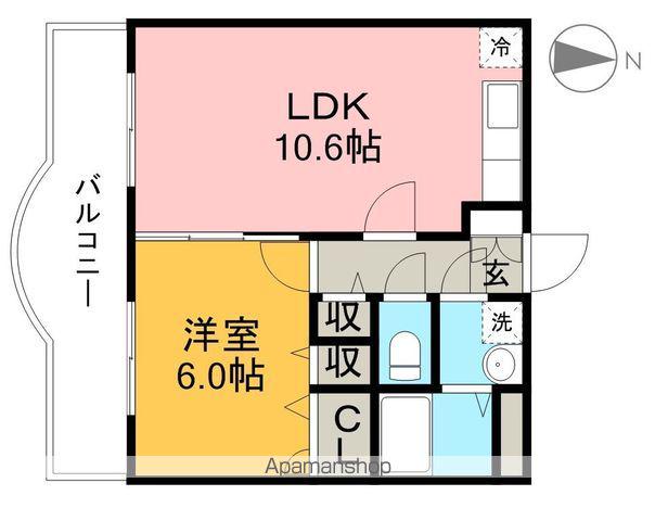 マリベールFK二葉(1LDK/3階)の間取り写真