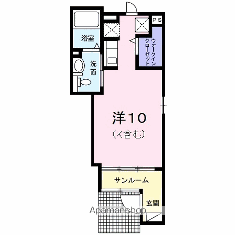 OPERA(1K/1階)の間取り写真