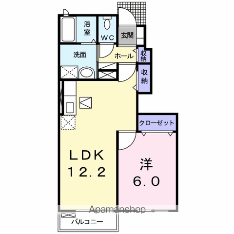 サンシャイン(1LDK/1階)の間取り写真