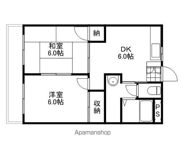 フローレンス当新田2(2DK/4階)の間取り写真