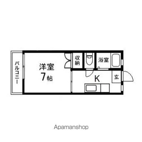 サンハイツ竹(1K/1階)の間取り写真