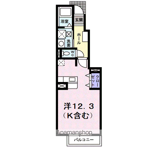 ベルシティSATOA(ワンルーム/1階)の間取り写真