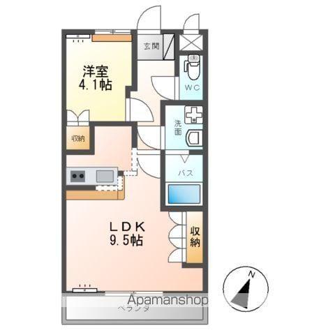 エスポアールB(1LDK/2階)の間取り写真