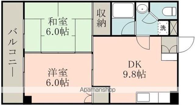水前寺モア・ナチュール(2DK/2階)の間取り写真
