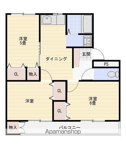 しんのマンション(3DK/2階)の間取り写真