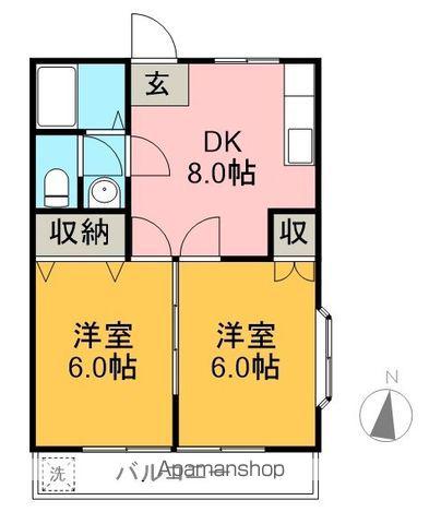 ゴールデンハイツ(2DK/4階)の間取り写真