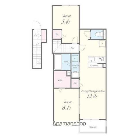 レヴィスタ茜部(2LDK/2階)の間取り写真